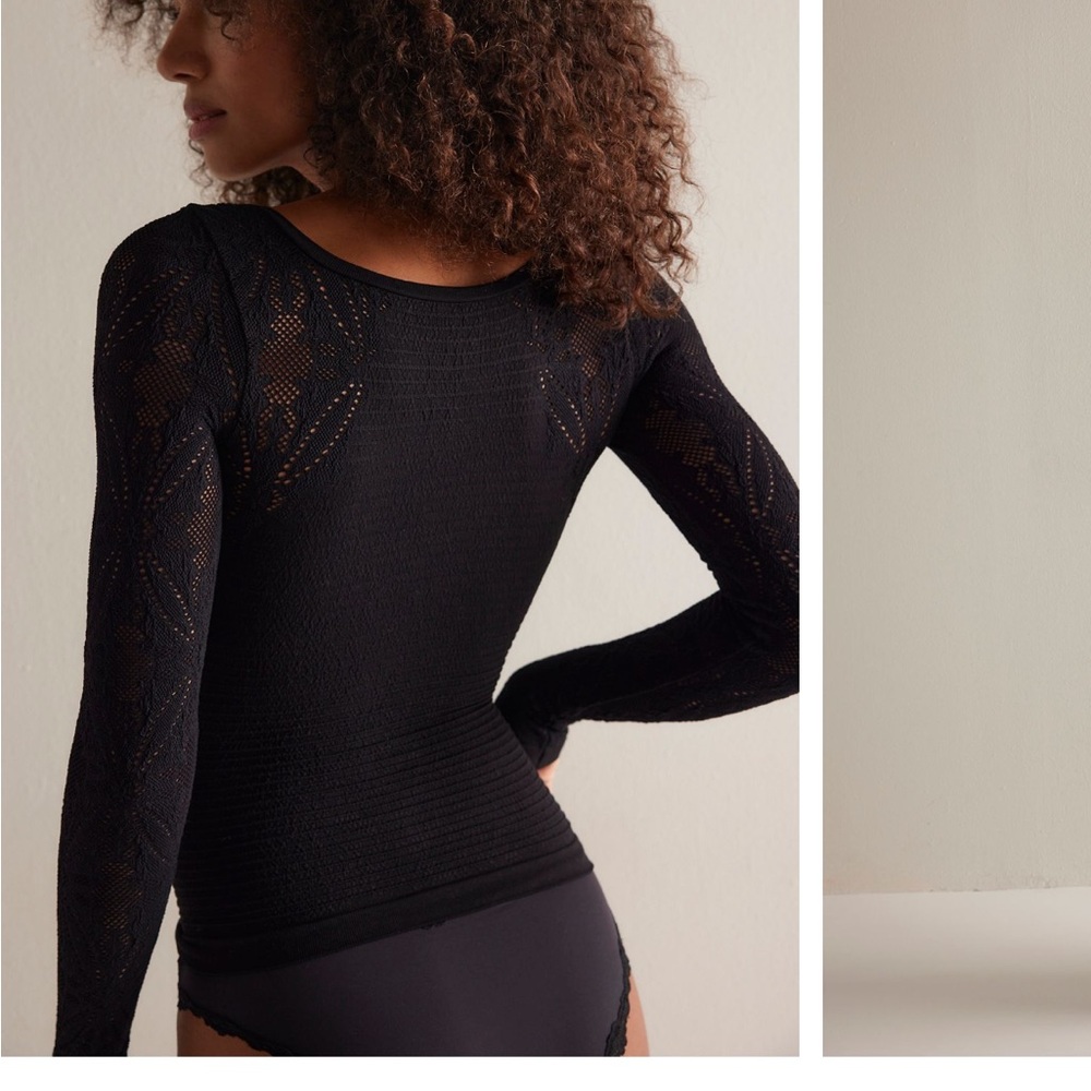 Free People So Many Likes Black Long Sleeve Top - Picture 2 of 4
